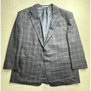 Hickey Freeman Blazer Mens XL Plaid Wool Neiman Marcus Made USA Sport Coat Jacke